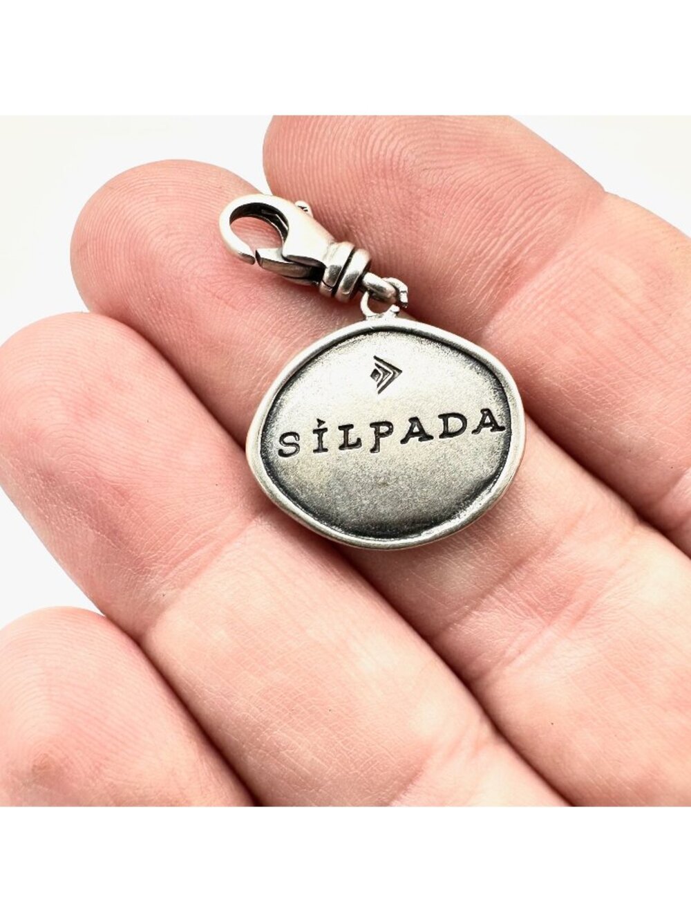 Silpada Womens Charm Sterling Silver Live Life In Style